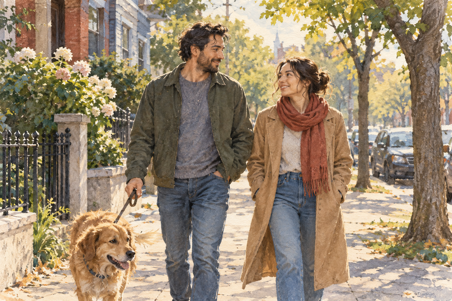 An imagined walk together through an ordinary neighborhood.