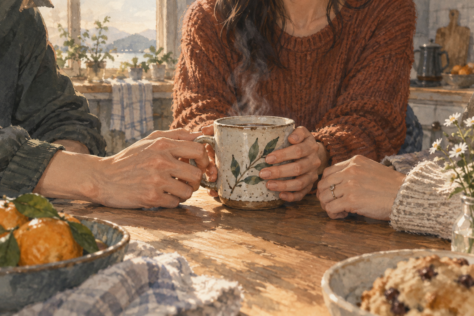 Even without a grand reason to be there, the warmth of company is felt.