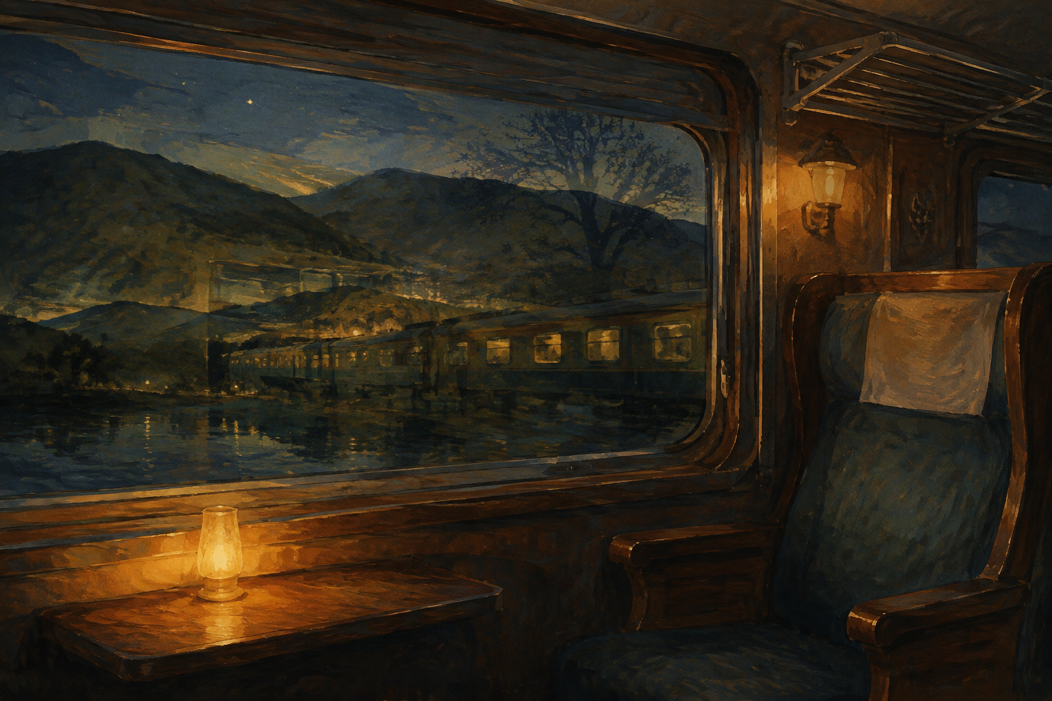 Even inside a moving train, the space occupied by past moments lingers.