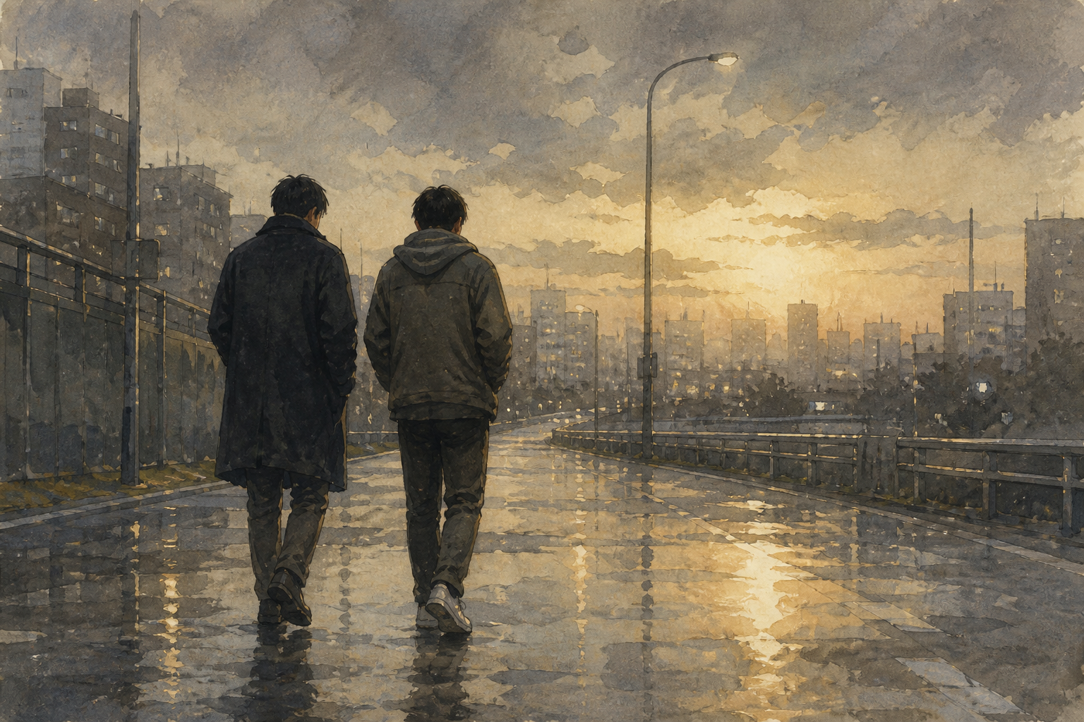 Even with tears still left, they can walk together.