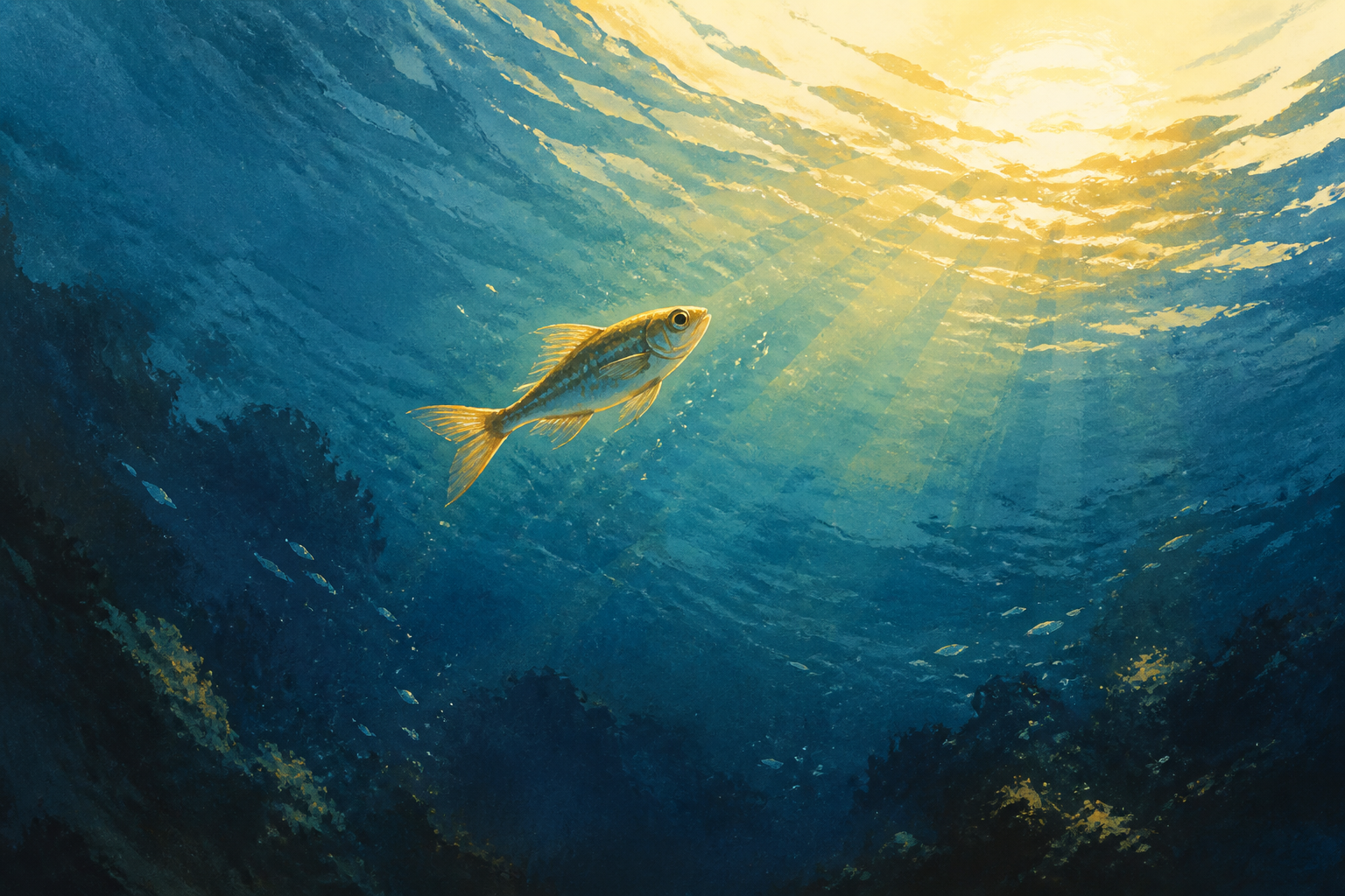 Even while surrendering to the current, they steer toward their chosen direction.