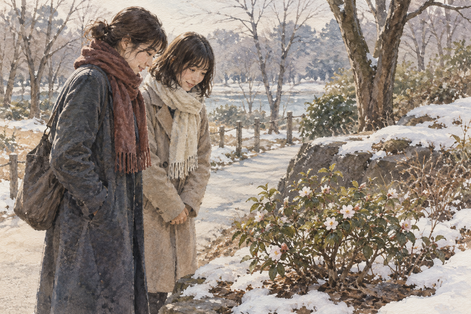 An imagined winter flower, valued as living rather than used as a trophy.