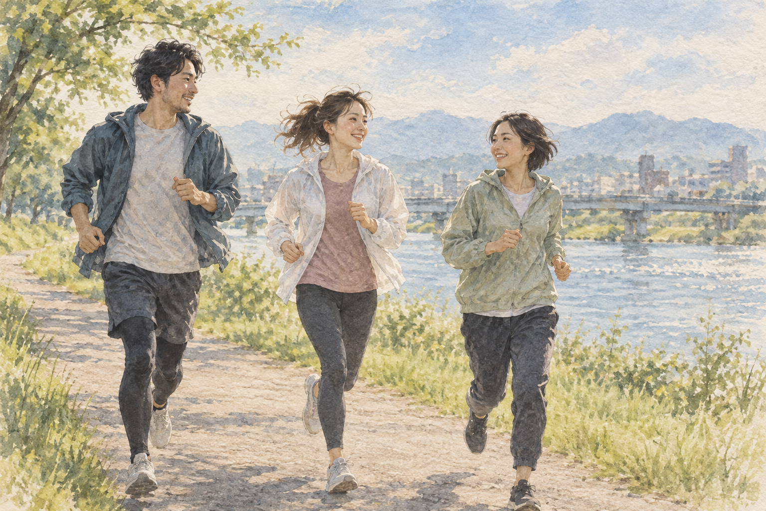 An imagined group beginning to run together, without waiting for perfect readiness.