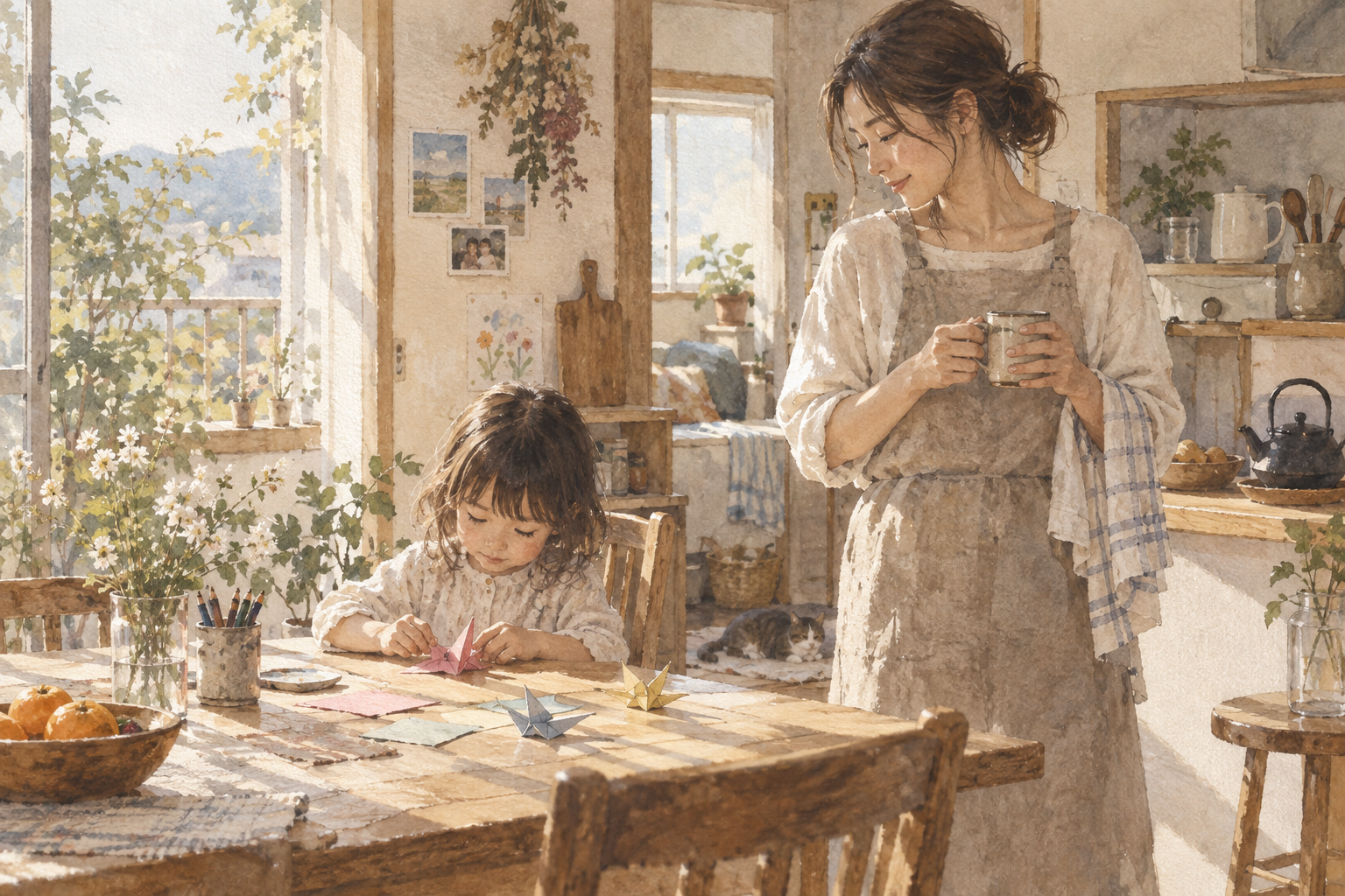 An imagined everyday scene: a relationship takes shape without a spectacular event.